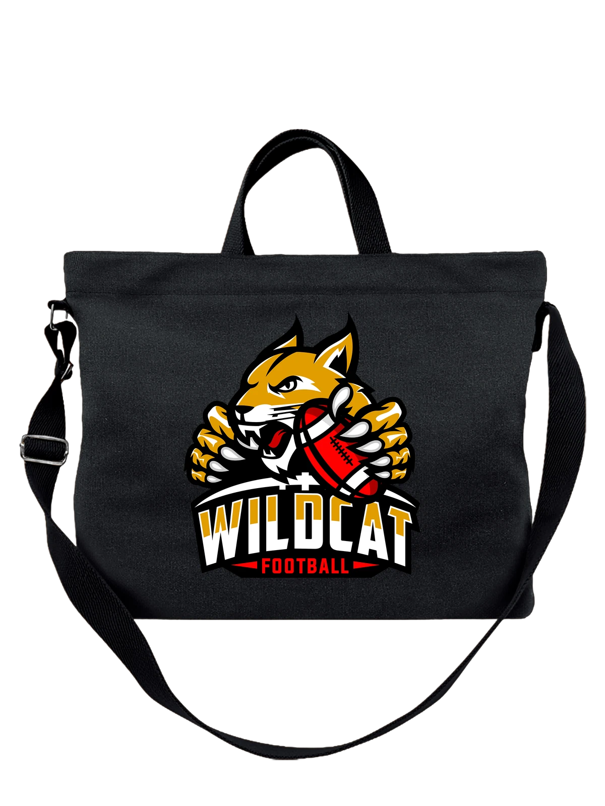 Сумка с пантерой wildcat football чёрная с принтом — подарок кошатнику — Чёрная, фото 1