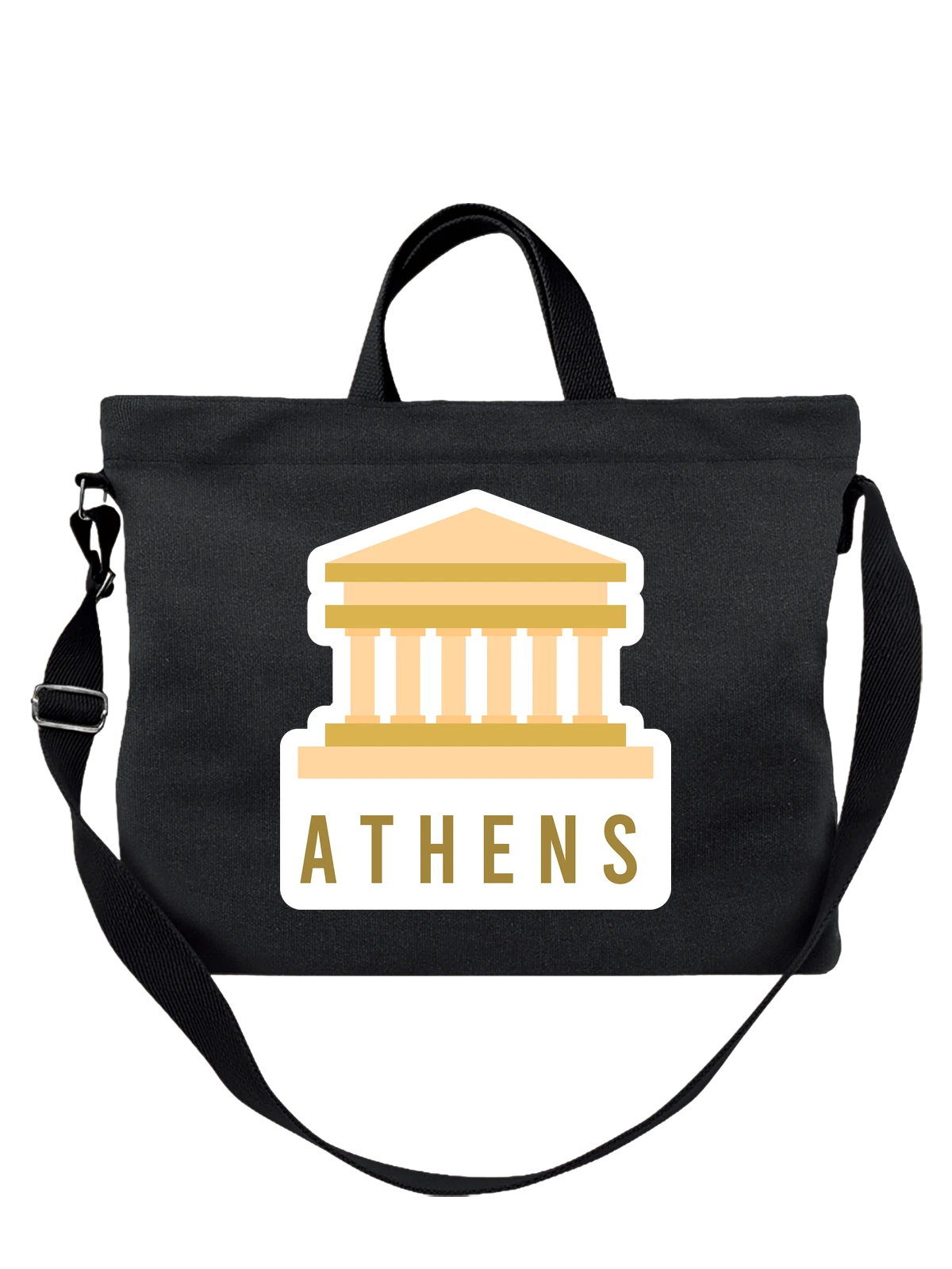 Сумка Храм Парфенон Афины ATHENS чёрная с принтом — греческий стиль — Чёрная, фото 1