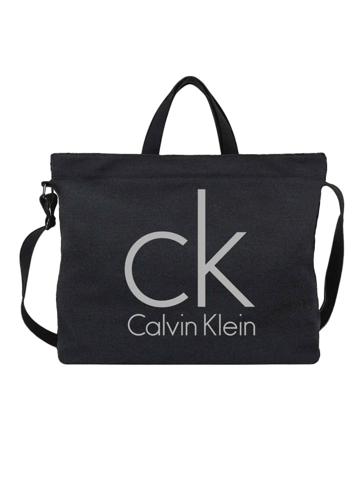 Сумка Calvin Klein чёрная с принтом — светлый монохромный принт — Чёрная, фото 1