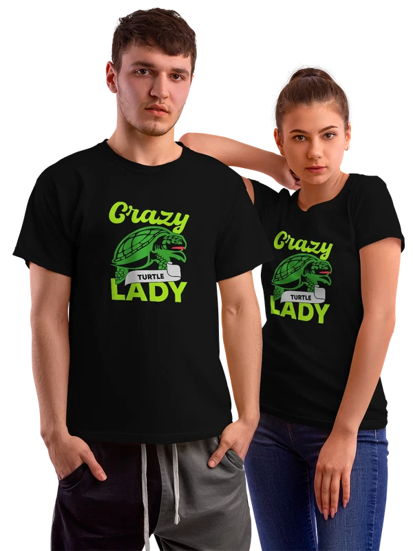 Футболка черепаха crazy lady — Чёрная, фото 1