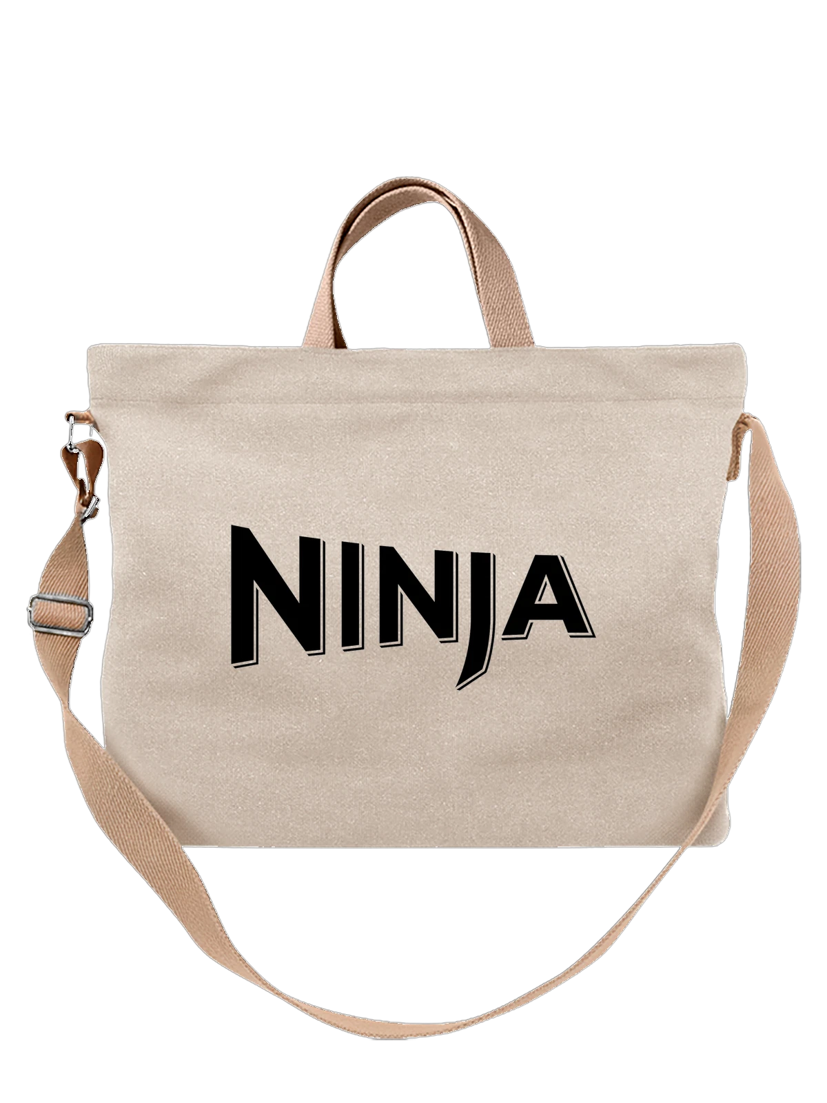 Сумка Ninja белая с принтом — современная айдентика — Белая, фото 1