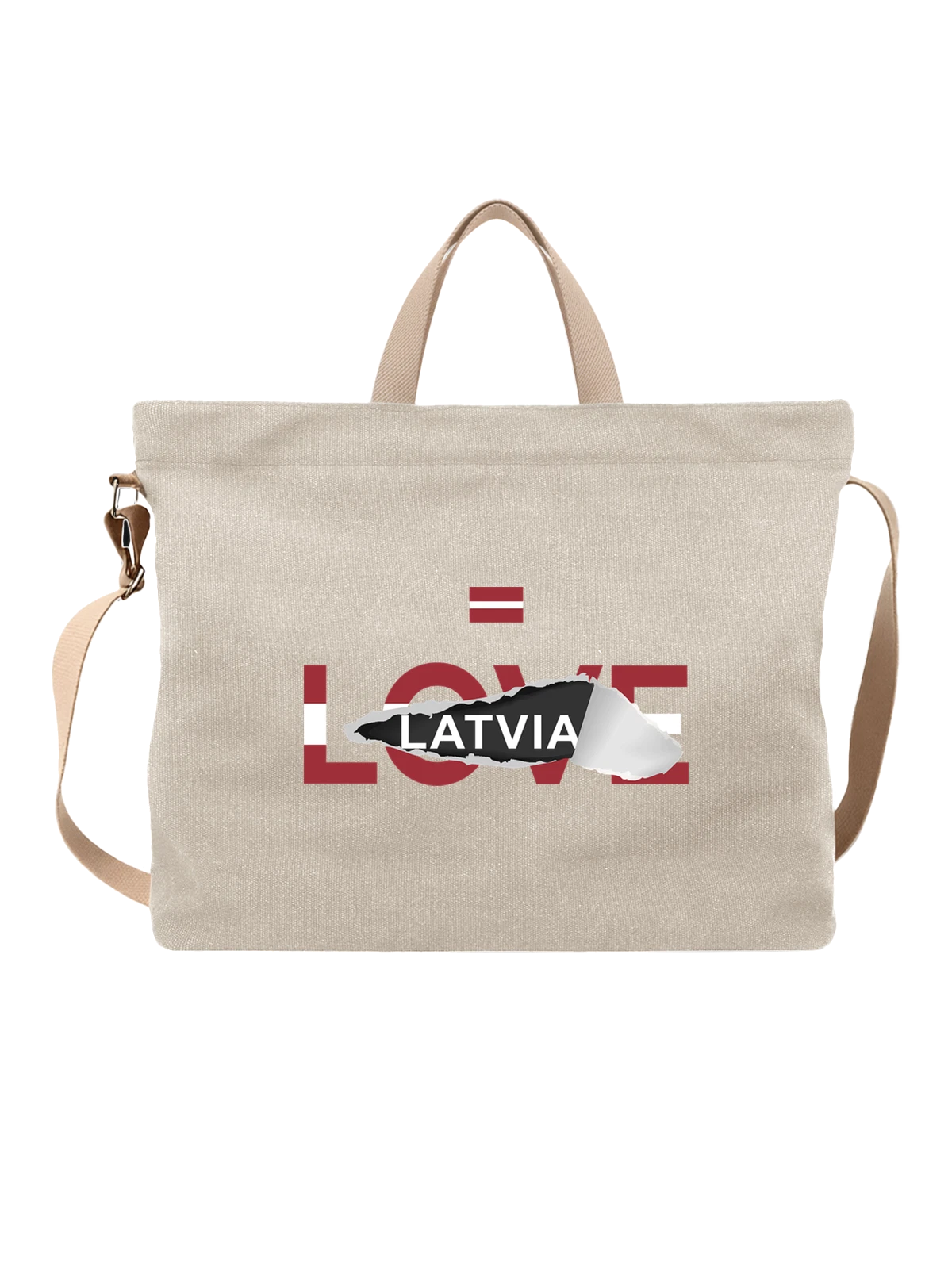 Сумка Флаг Латвии Latvia белая с принтом — национальная символика — Белая, фото 1