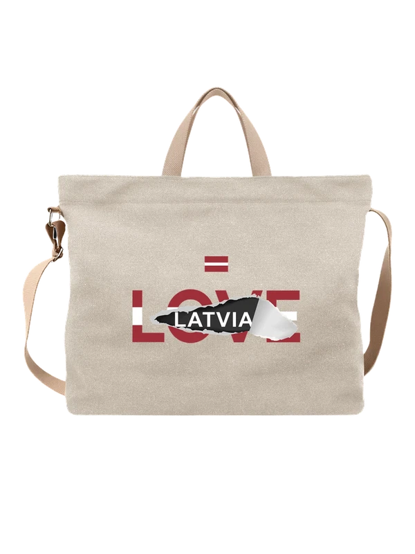 Сумка флаг Латвии Latvia — Белая, фото 1