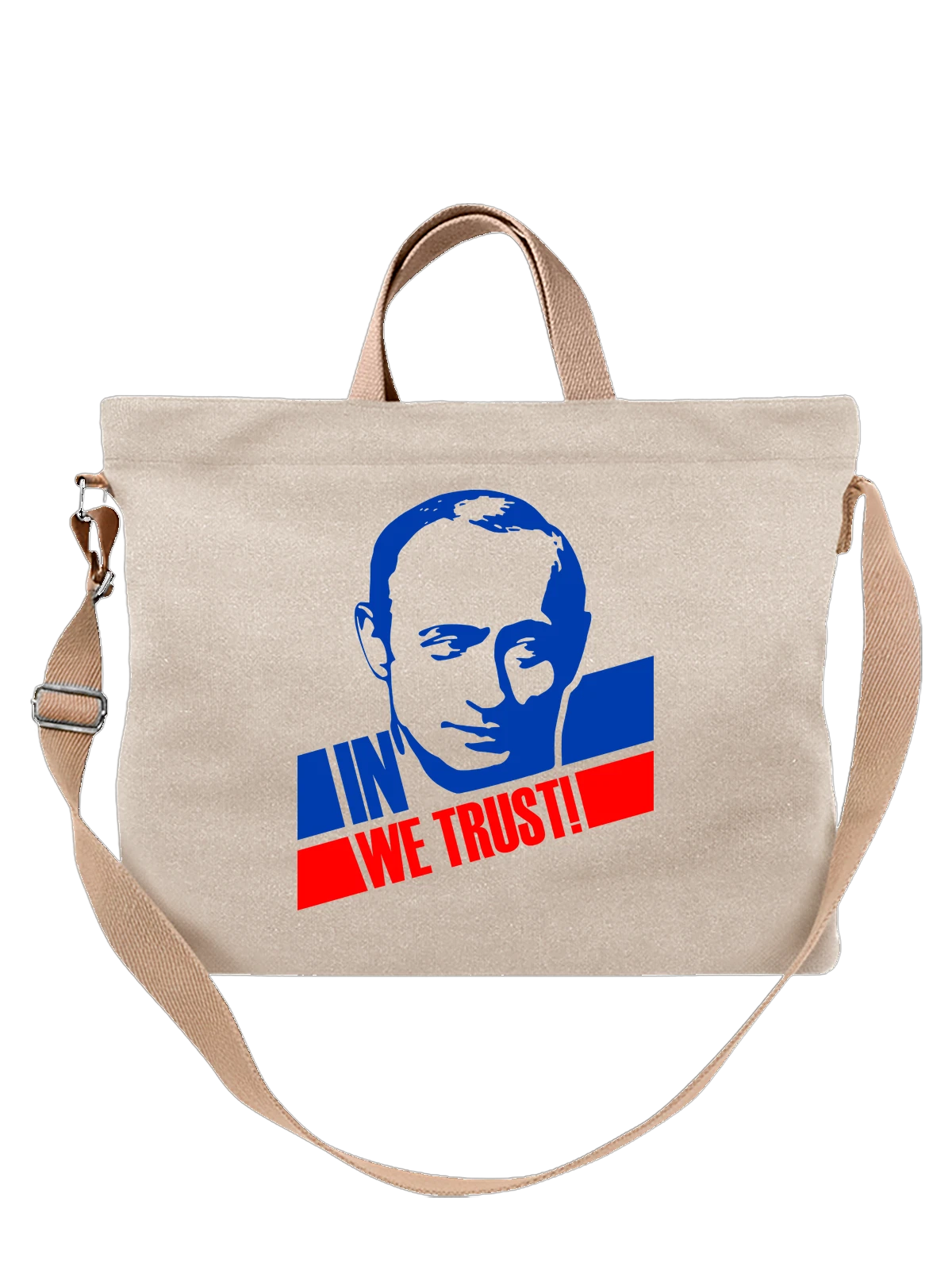 Сумка Путин in we trust белая с принтом — герб России — Белая, фото 1