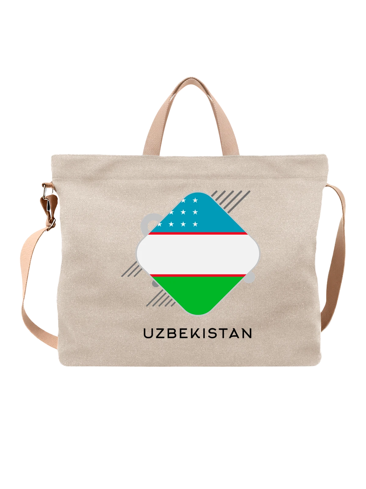 Сумка Флаг Узбекистана Uzbekistan белая с принтом — национальная символика — Белая, фото 1