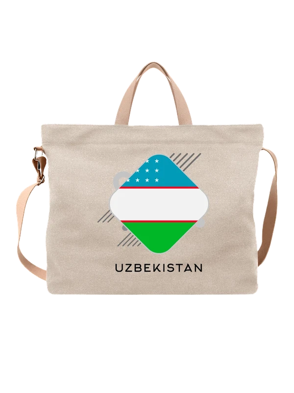Сумка флаг Узбекистана Uzbekistan — Белая, фото 1
