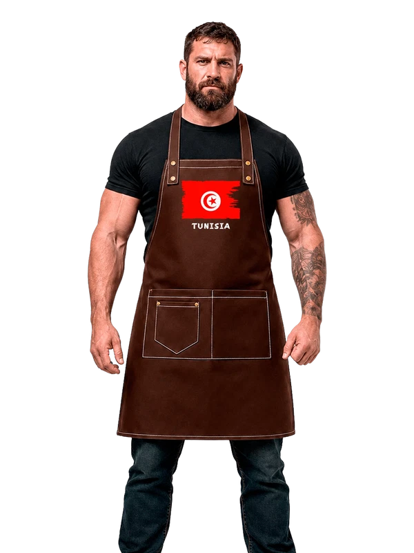 Фартук с флагом Туниса Tunisia — Чёрная, фото 1