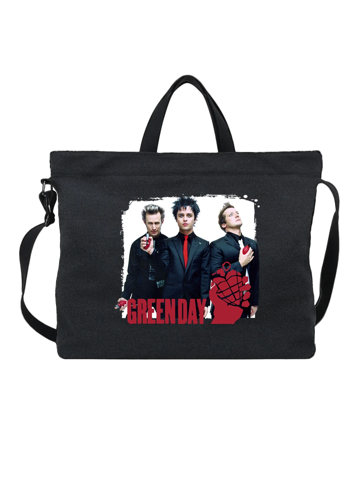 Сумка Группа Green Day Грин Дей чёрная с принтом — исполнитель — Чёрная, фото 1