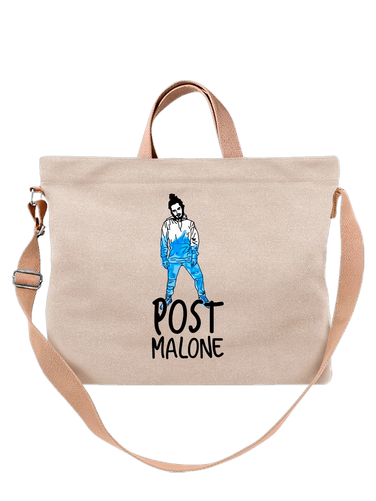 Сумка Post Malone логотип белая с принтом — песня — Белая, фото 1