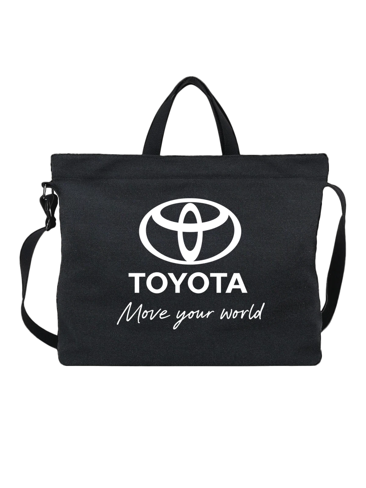 Сумка Toyota чёрная с принтом — автомобильная мотивационная фраза — Чёрная, фото 1