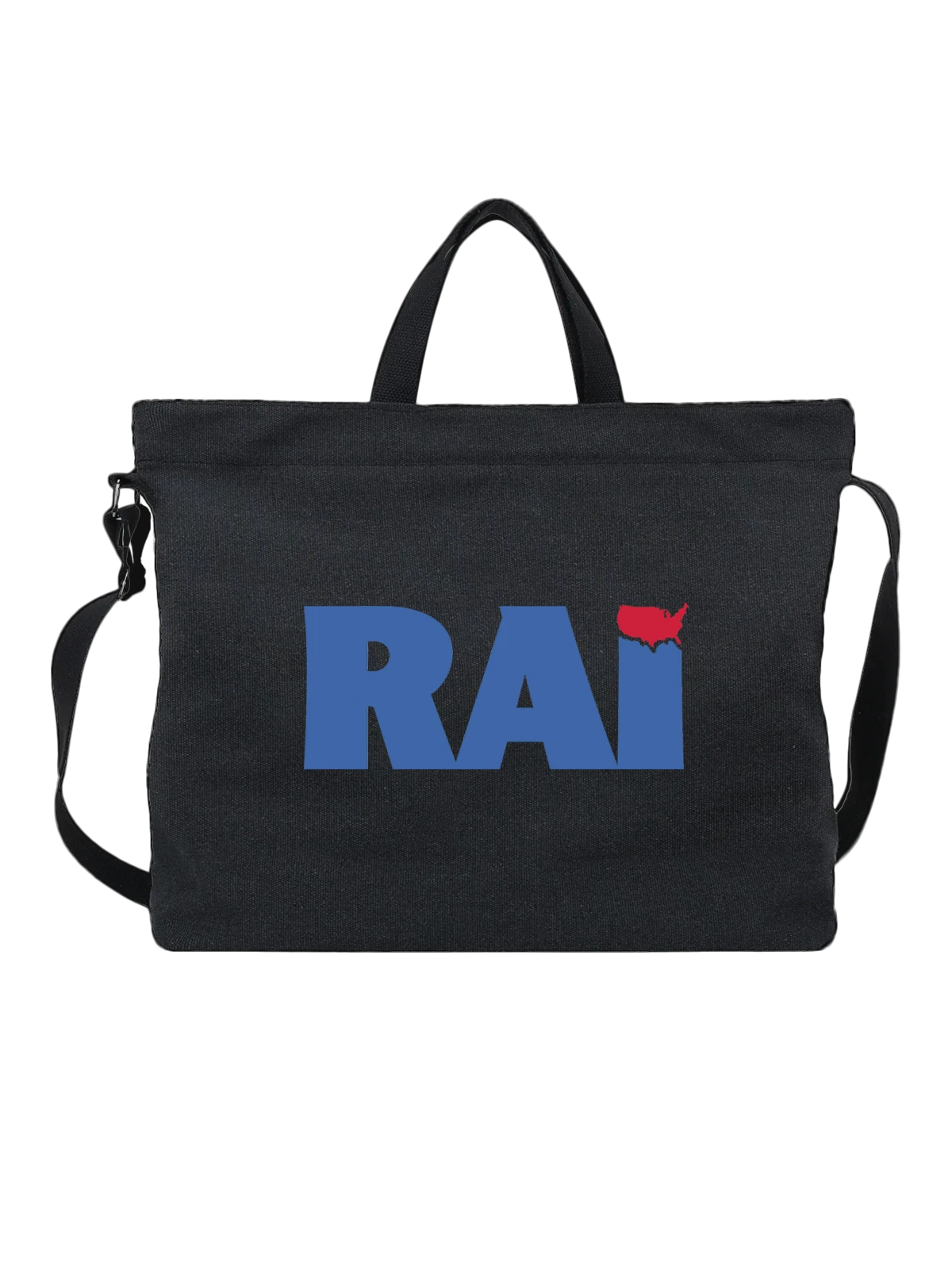 Сумка Rai чёрная с принтом — современная айдентика — Чёрная, фото 1