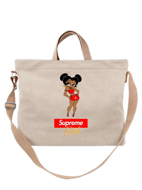 Сумка девушка Supreme в красном костюме Jordan — Белая, фото 1