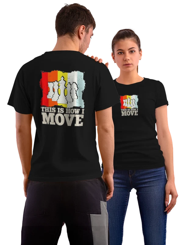 Футболка шахматы this is how I move — Чёрная, фото 1