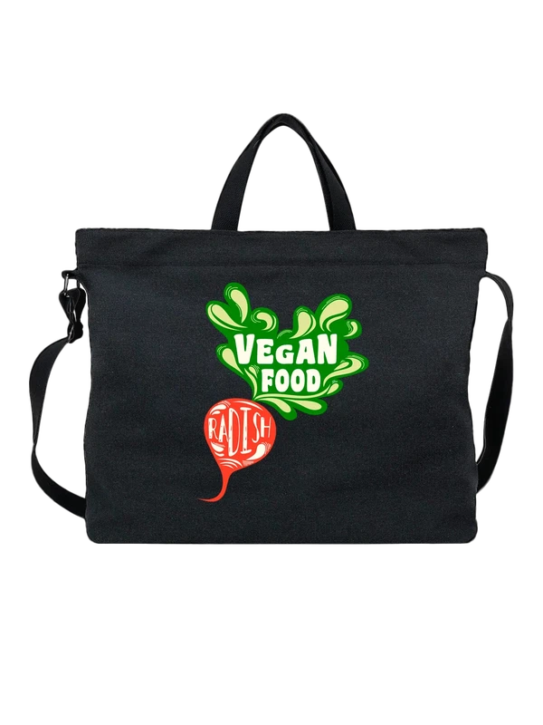Сумка редька radish vegan food — Чёрная, фото 1