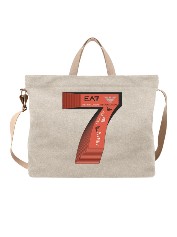 Сумка Emporio Armani EA7 с большим номером 7 — Белая, фото 1