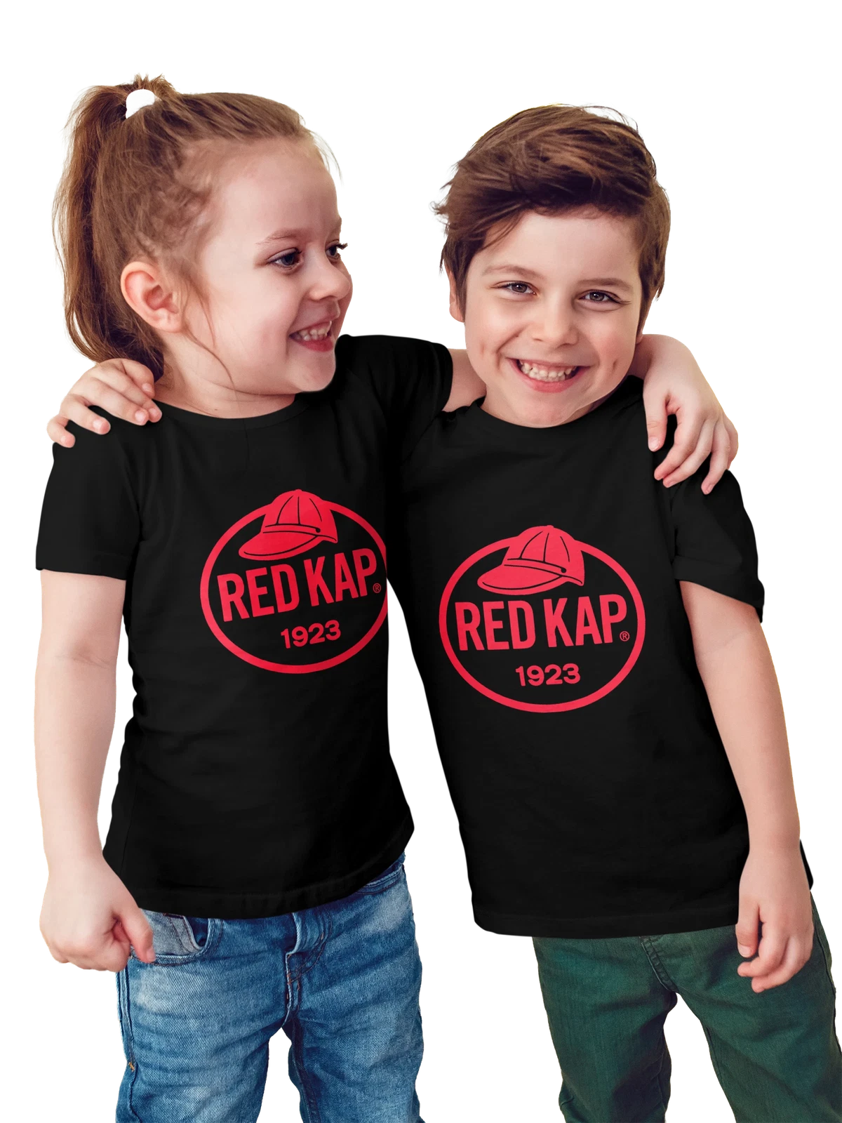 Футболка детская Red Kap чёрная с принтом — одноцветный принт — Чёрная, фото 1