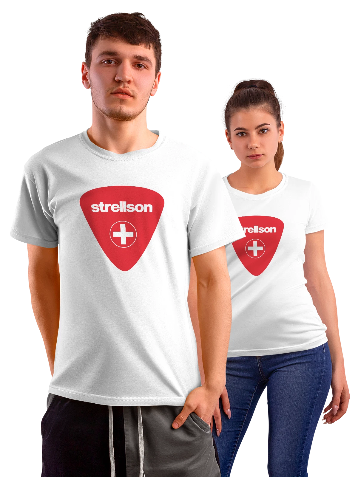 Футболка Strellson белая с принтом — деловой стиль — Белая, фото 1
