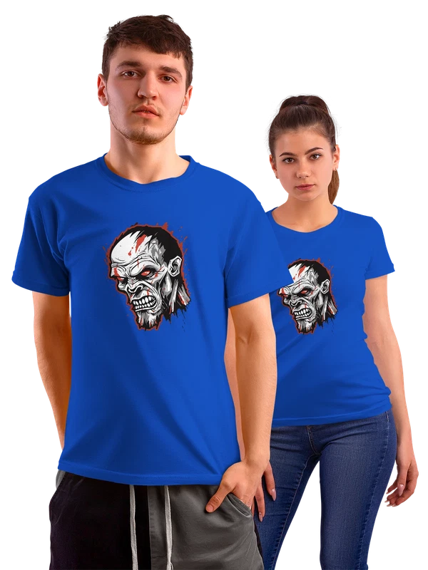 Футболка Зомби Zombie cartoon ужас — Синяя, фото 1