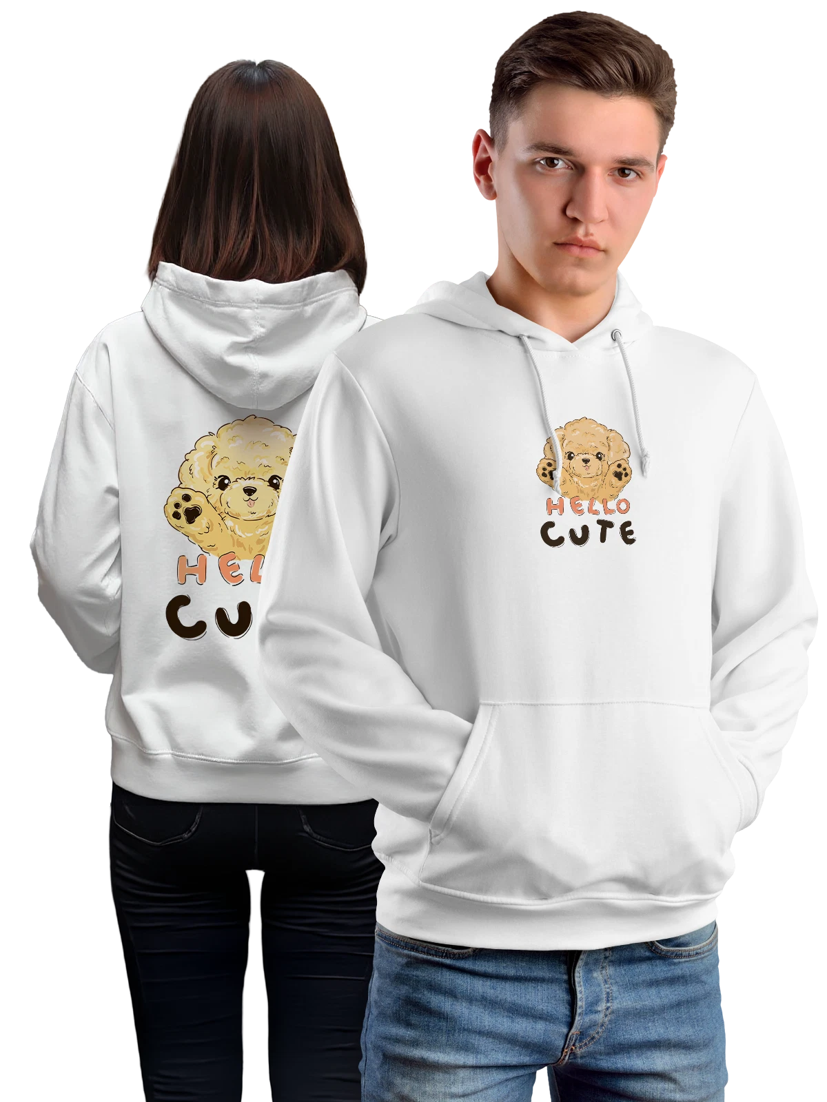 Худи Той пудель hello cute белое с принтом — кинология — Белая, фото 1