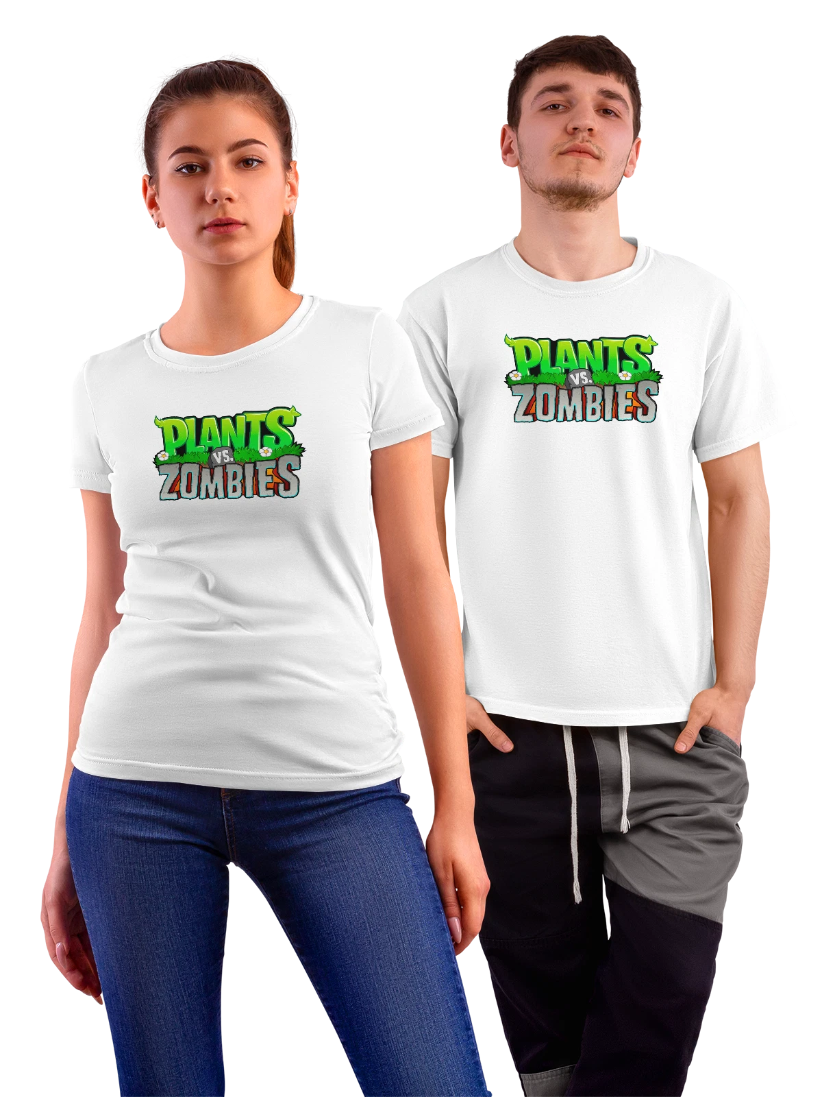 Футболка Plants vs Zombies белая с принтом — видеоигра — Белая, фото 1
