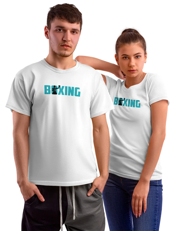Футболка с надписью boxing — Белая, фото 1