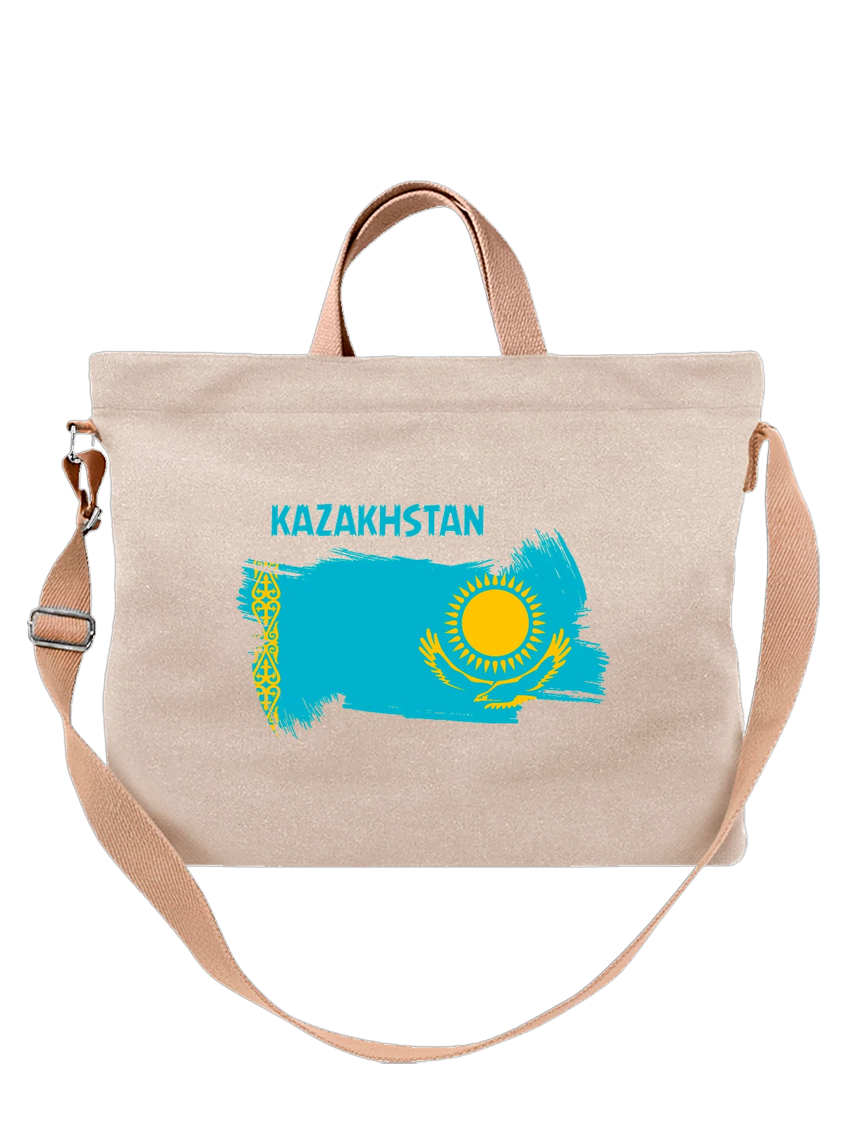 Сумка Флаг Казахстана Kazakhstan белая с принтом — национальная символика — Белая, фото 1