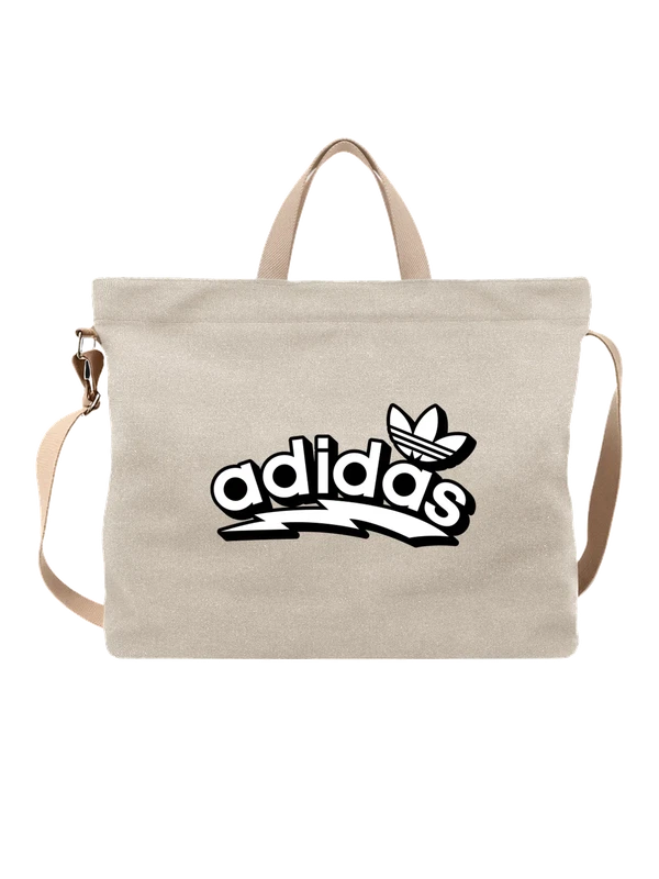Сумка Adidas Trefoil с черно-белым логотипом — Белая, фото 1