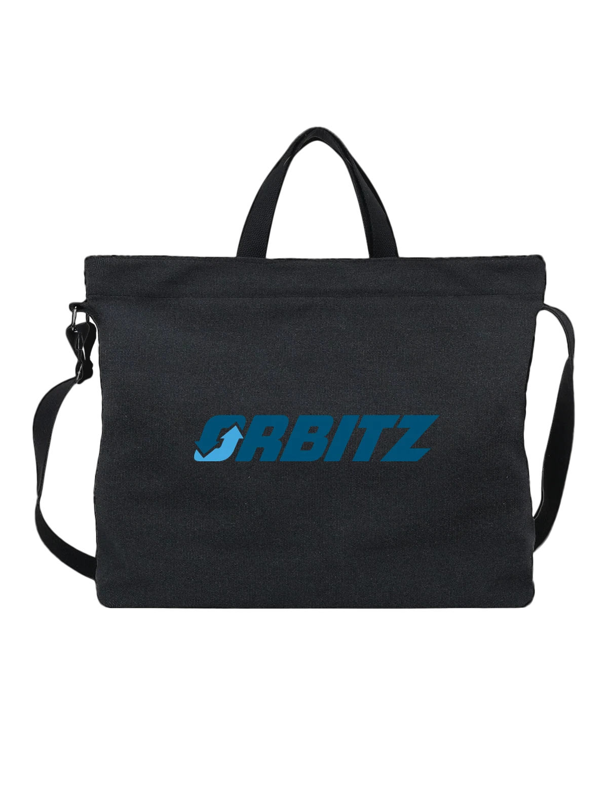 Сумка чёрная с принтом Orbitz — современная айдентика — Чёрная, фото 1