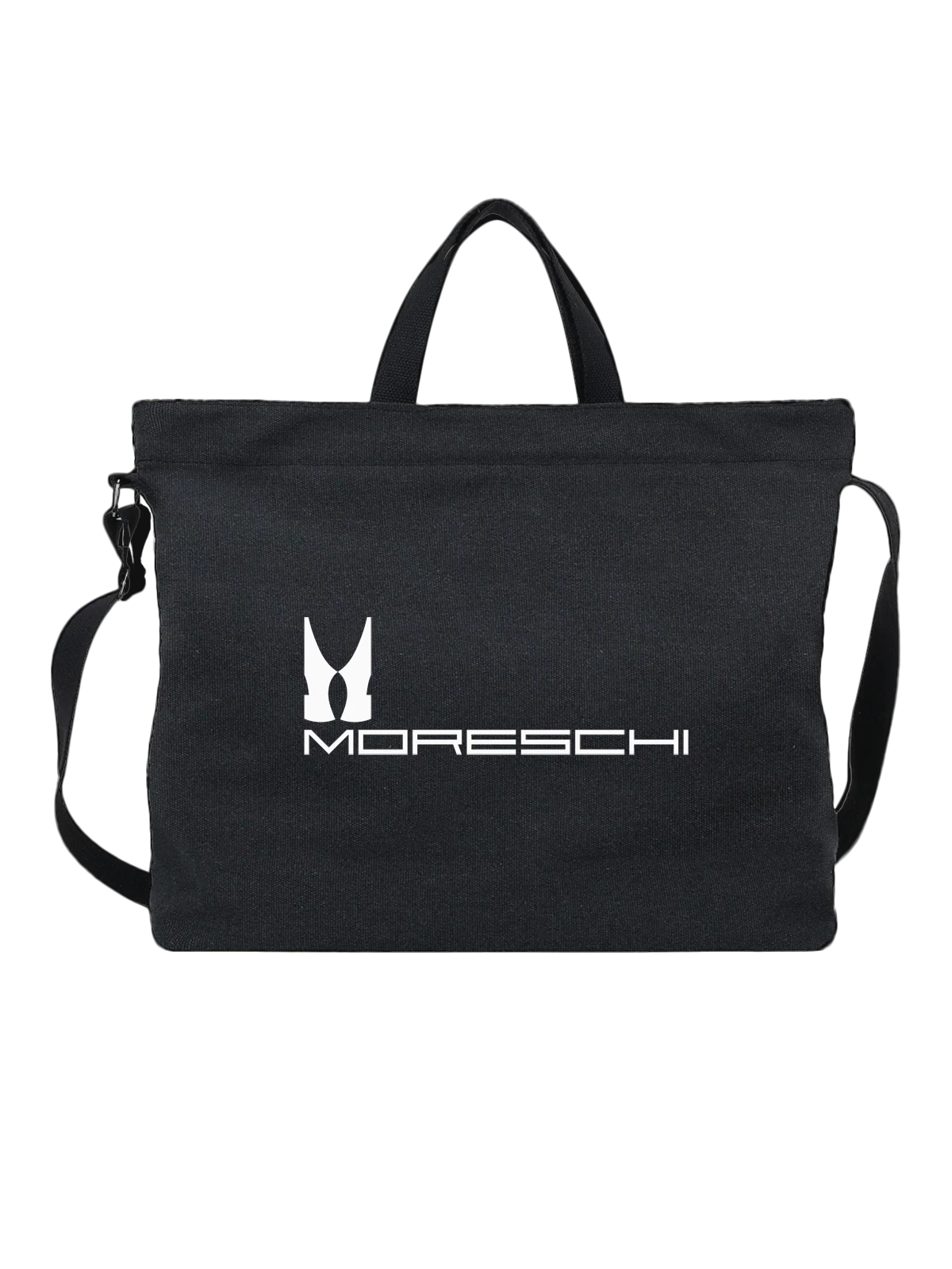 Сумка Moreschi чёрная с принтом — кожаные туфли ручной работы — Чёрная, фото 1