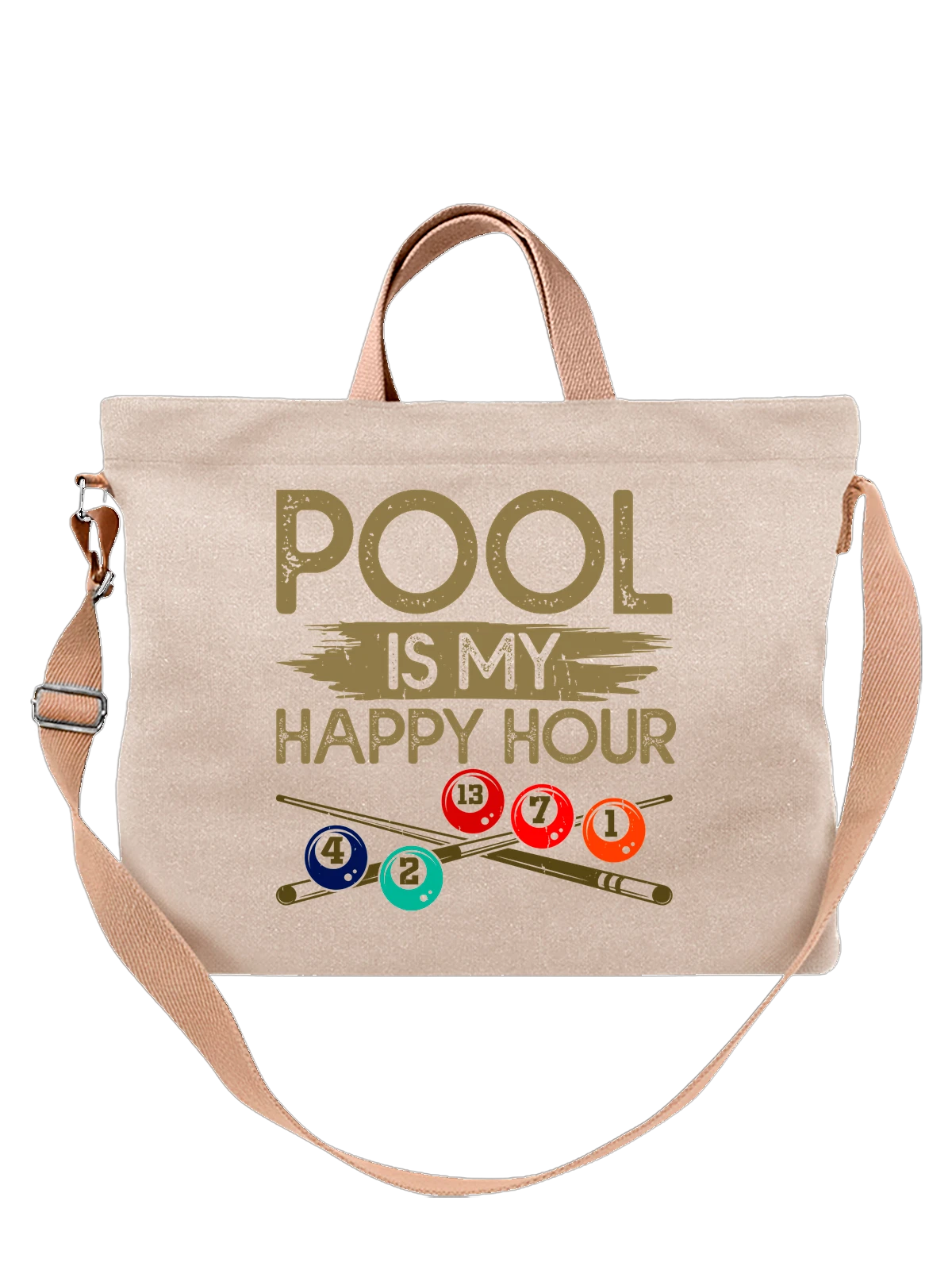 Сумка Бильярд pool is my happy hour белая с принтом — спортивный инвентарь — Белая, фото 1