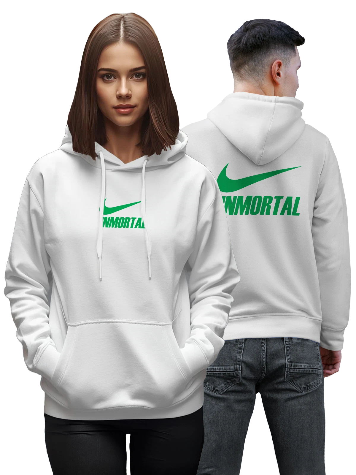 Худи Nike белое с принтом — одноцветная эмблема — Белая, фото 1