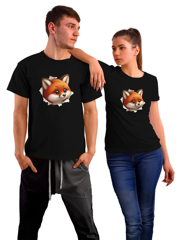 Футболка с лисой — Чёрная, фото 1
