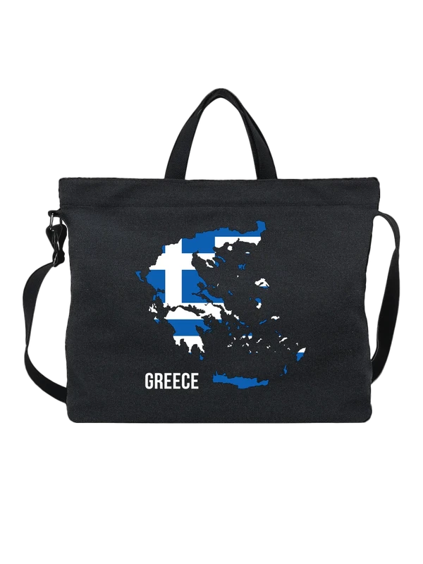Сумка с флагом Греции Greece — Чёрная, фото 1