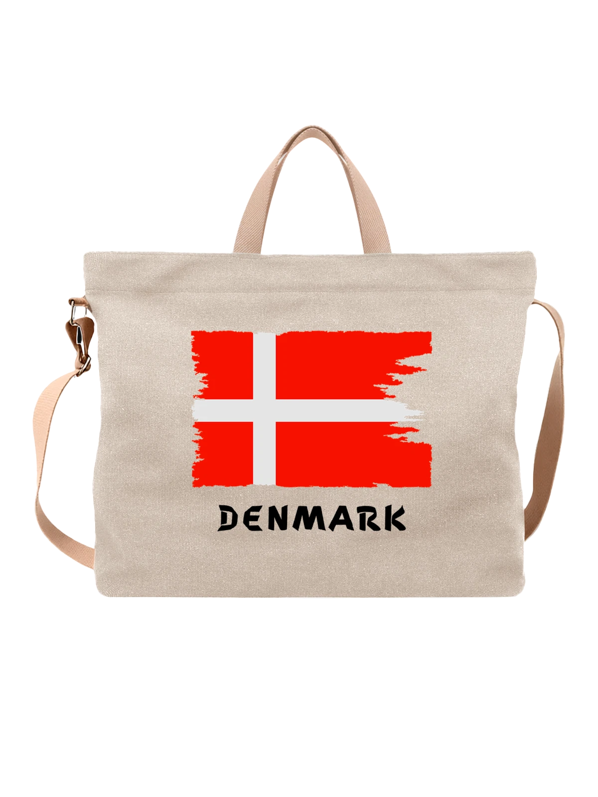 Сумка с флагом Дании Denmark белая с принтом — национальная символика — Белая, фото 1