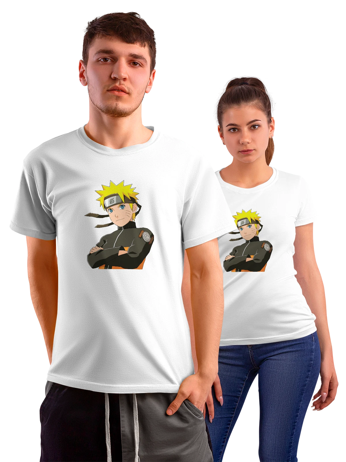 Футболка Наруто Naruto белая с принтом — персонаж аниме — Белая, фото 1