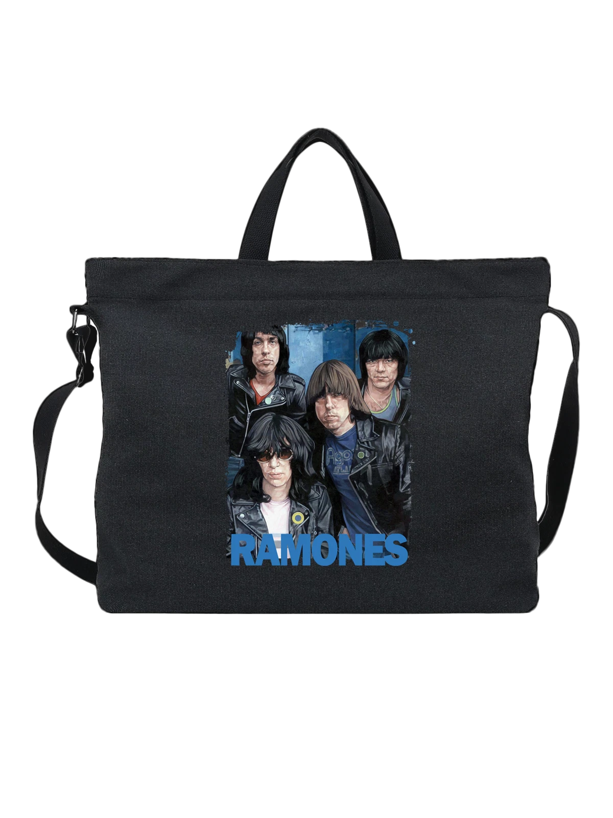 Сумка C Ramones Рамонес чёрная с принтом — рок группа — Чёрная, фото 1