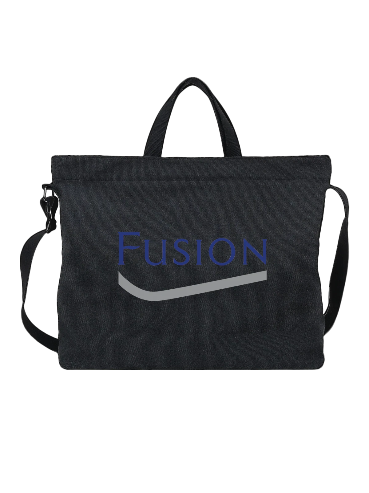 Сумка Fusion чёрная с принтом — современная айдентика — Чёрная, фото 1