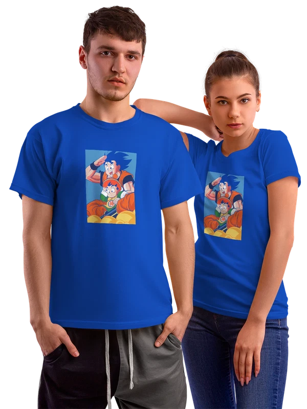 Футболка Сон Гоку и Гохан на облаках Dragon Ball — Синяя, фото 1
