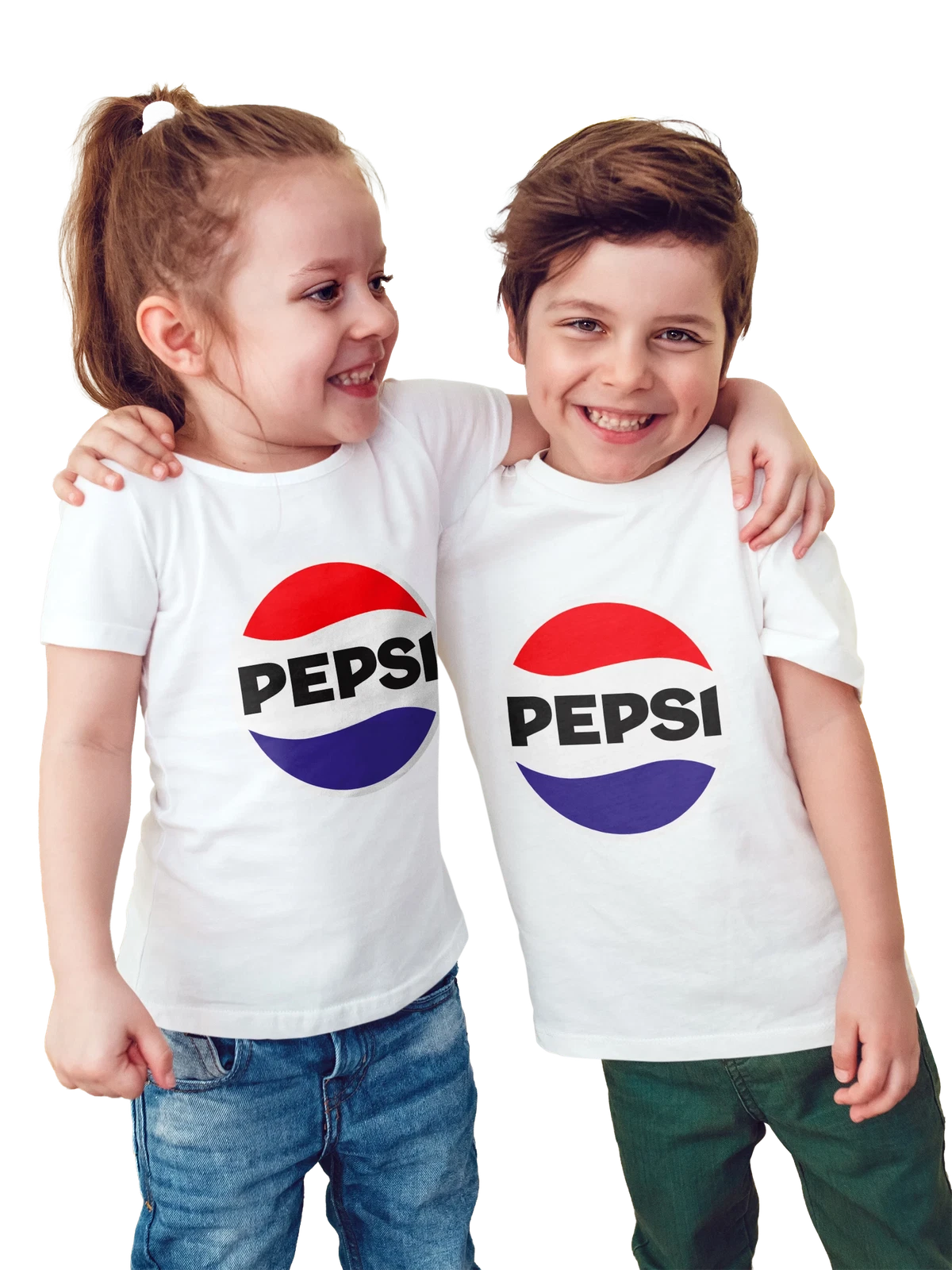 Футболка детская Pepsi белая с принтом — контрастный принт — Белая, фото 1