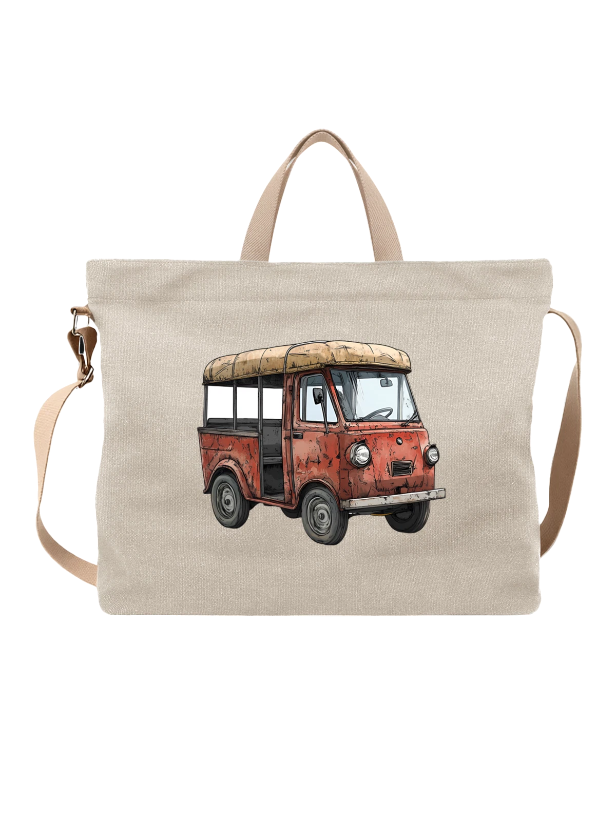 Сумка Vintage microvan с открытыми дверями белая с принтом — weathered bodywork — Белая, фото 1