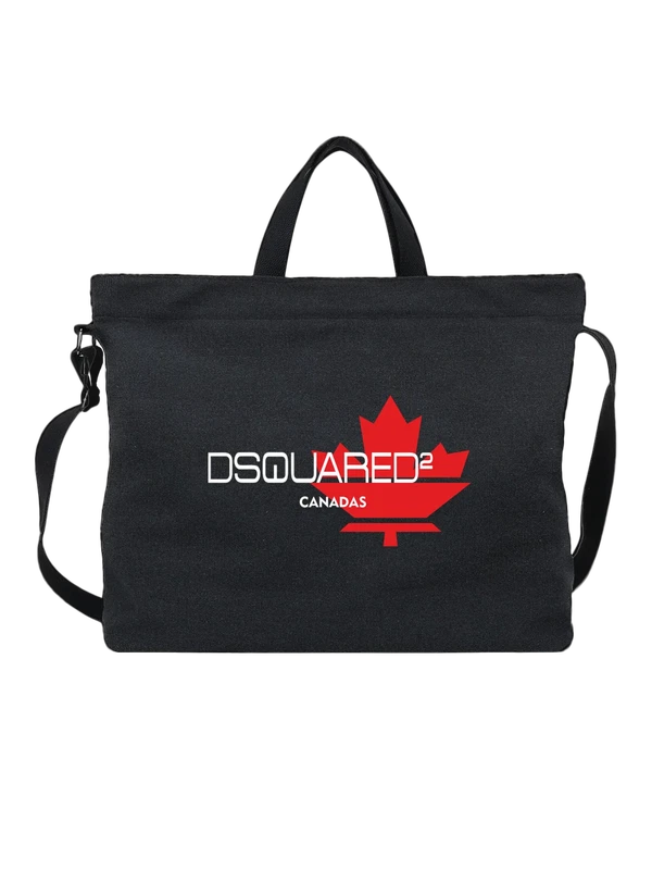 Сумка DSQUARED2 с красным кленовым листом — Чёрная, фото 1