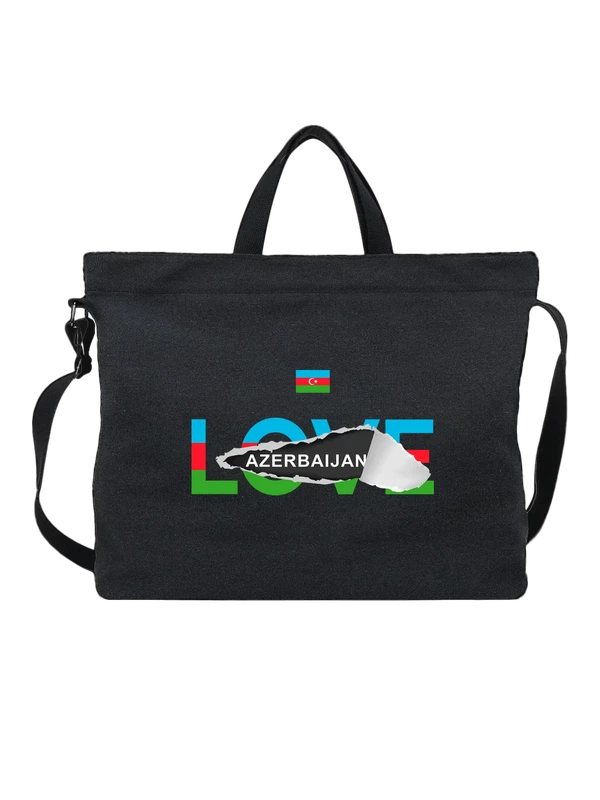Сумка флаг Азербайджана Azerbaijan — Чёрная, фото 1