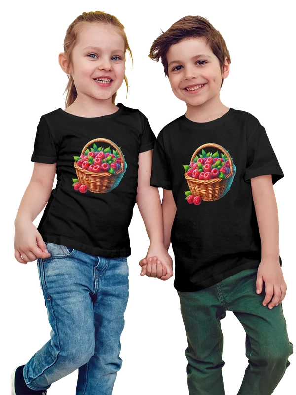 Футболка с малиной — Чёрная, фото 1