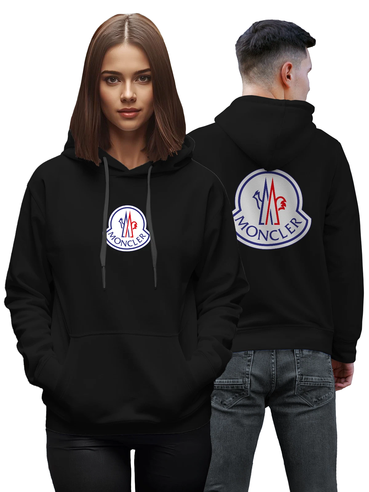 Худи Moncler чёрное с принтом — горнолыжная одежда — Чёрная, фото 1