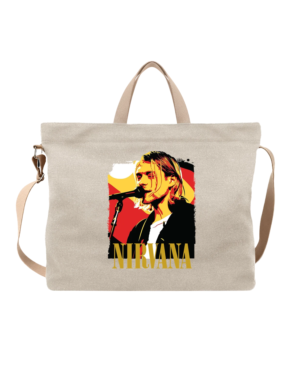 Сумка Nirvana Нирвана белая с принтом — grunge — Белая, фото 1
