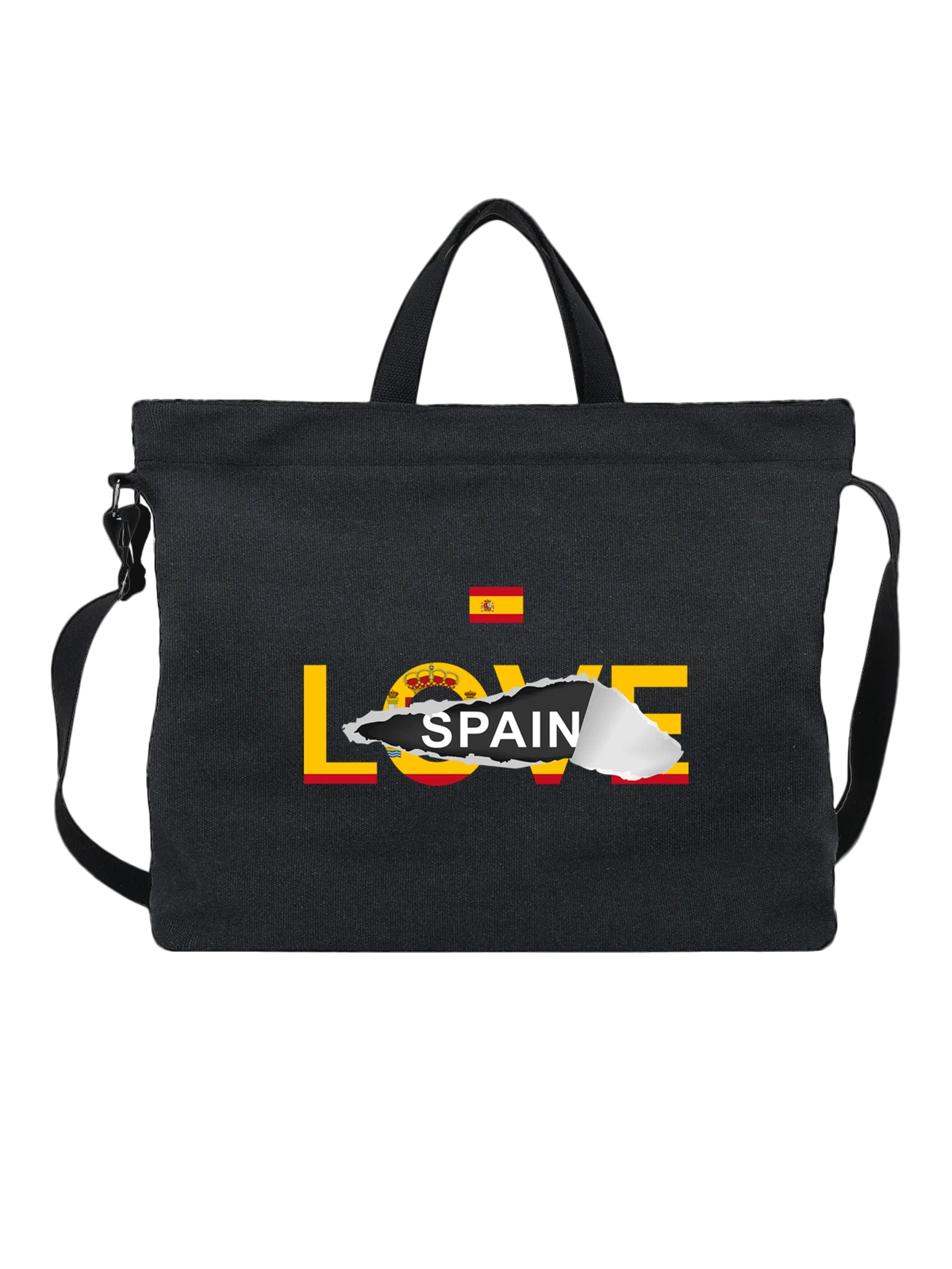 Сумка Флаг Испании Spain чёрная с принтом — национальная символика — Чёрная, фото 1