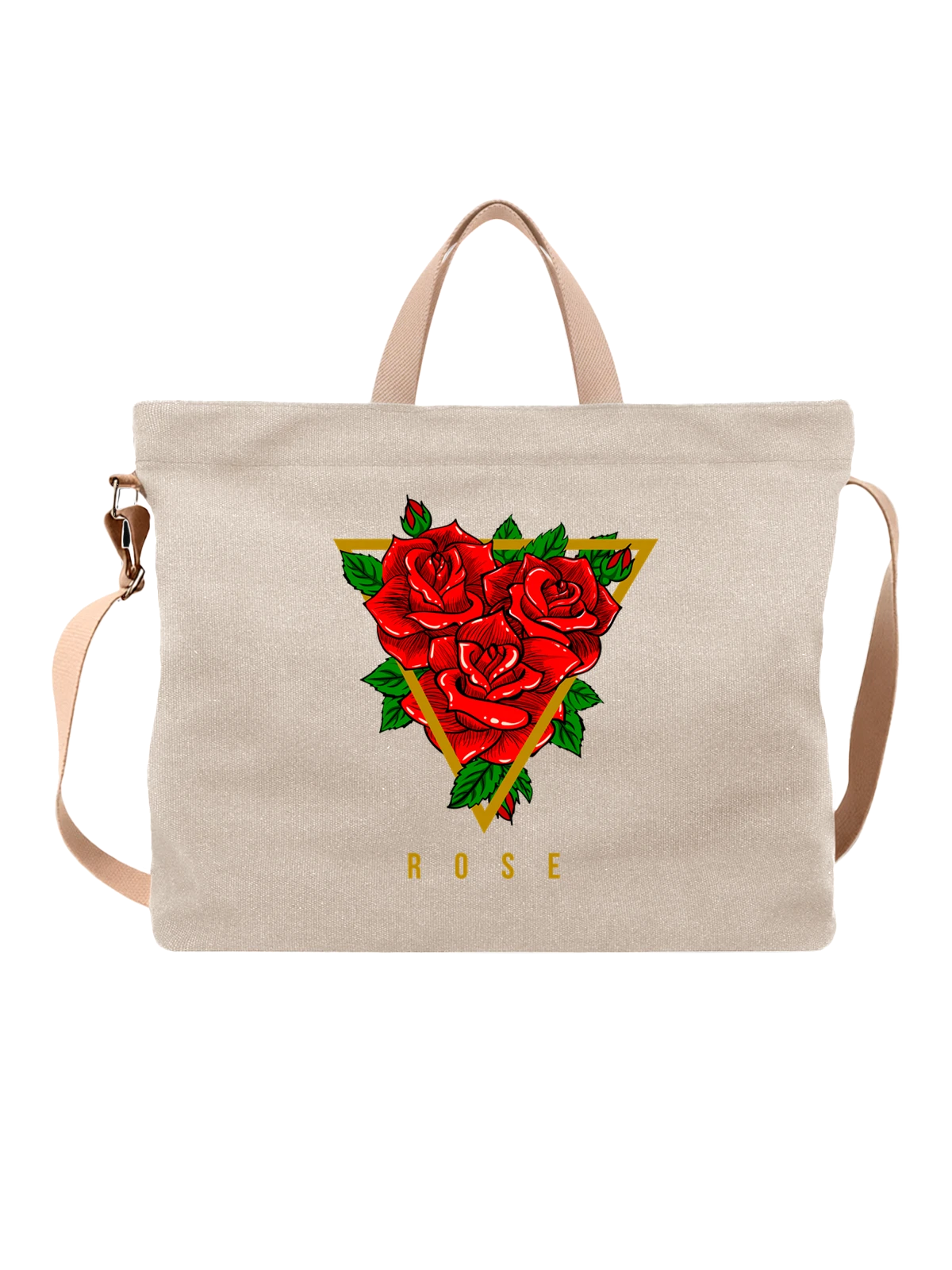 Сумка с розами rose белая с принтом — подарок любителю цветов — Белая, фото 1