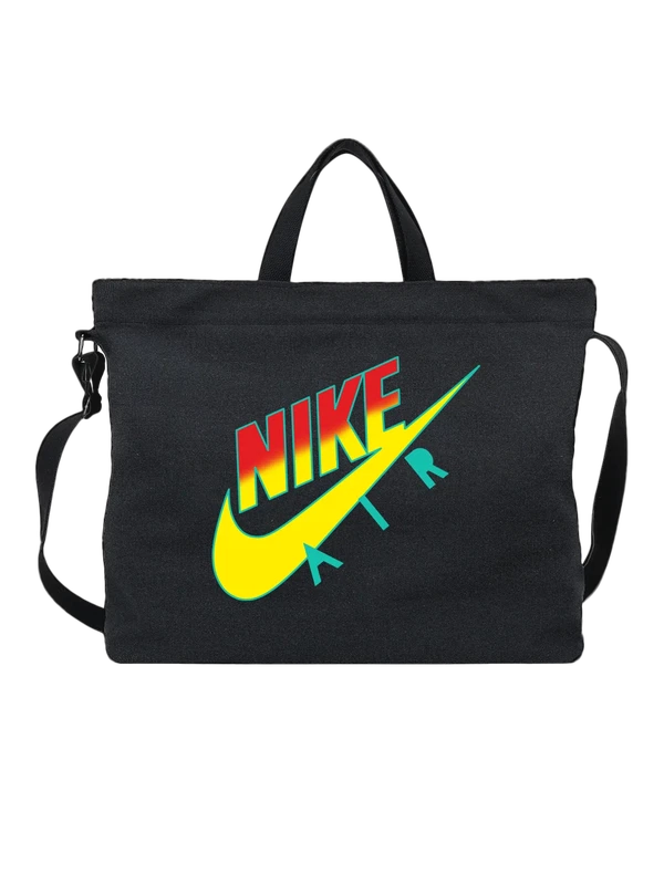 Сумка Nike ретро логотип с ярким градиентом — Чёрная, фото 1