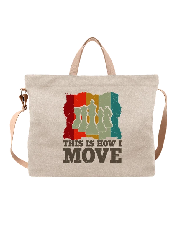 Сумка шахматы this is how I move — Белая, фото 1