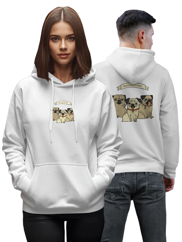 Худи мопсы pug collection — Белая, фото 1